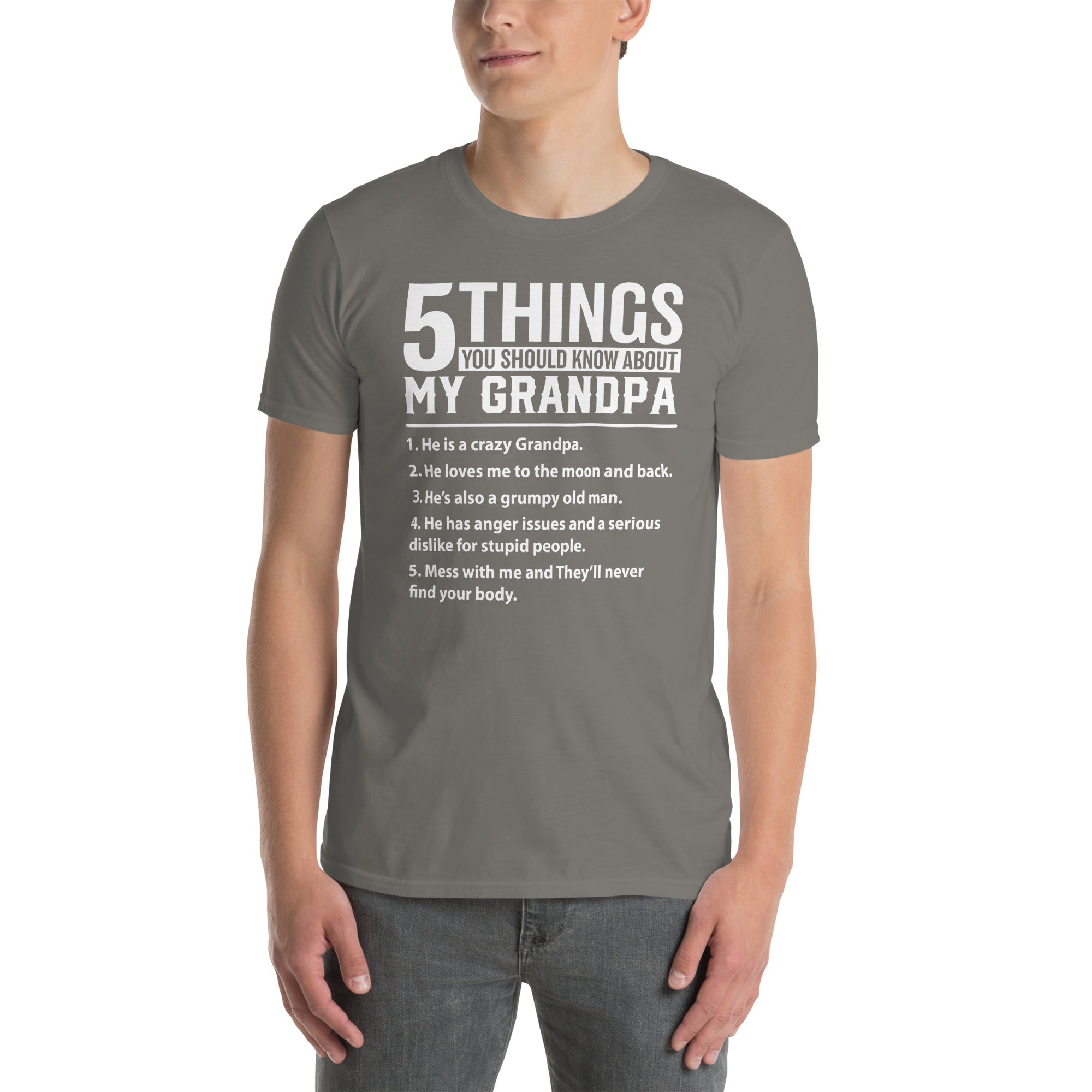 Grandpa T-Shirt | "5 Things About My Grandpa" Funny Gift - Cuccico Design