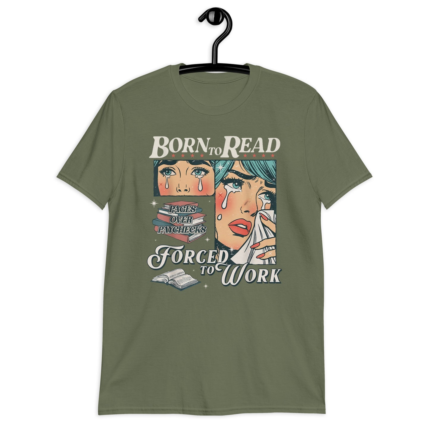 Born To Read Forced To Work T-Shirt | Funny Book Lover Gift - Cuccico Design