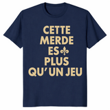 Saints Paris game shirt in navy with Cette Merde Est Plus Qu'un Jeu