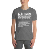 Grandpa T-Shirt | "5 Things About My Grandpa" Funny Gift - Cuccico Design