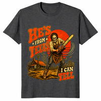 Chainsaw skeleton shirt in dark heather grey