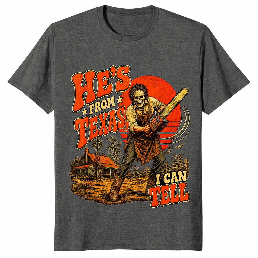 Chainsaw skeleton shirt in dark heather