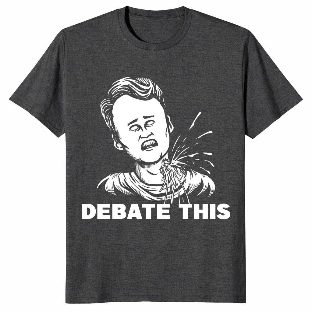 Dark heather grey Charlie Kirk debate this conservative political gift shirt