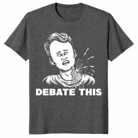 Dark heather Charlie Kirk debate this shirt political statement tee
