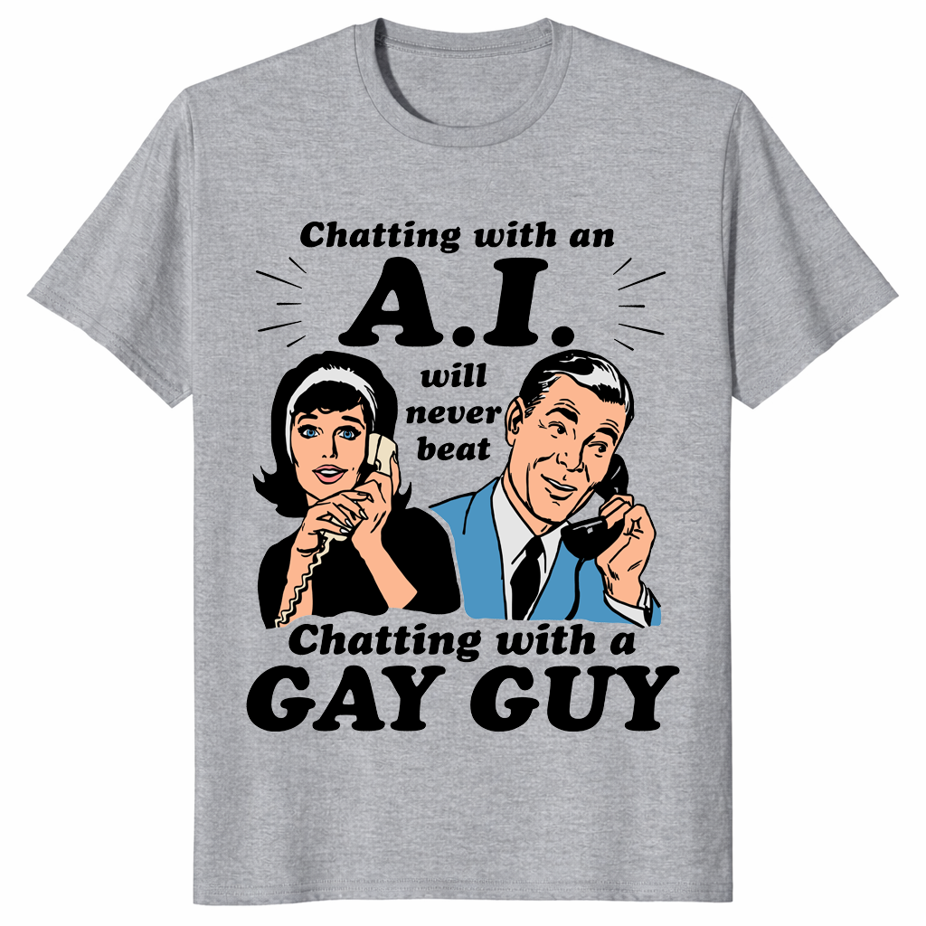 Chatting with an ai shirt sport grey