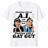 Chatting with an ai shirt white