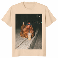 Chicken Iced Coffee Shirt T-Shirt in Sand