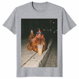 Chicken Iced Coffee Shirt T-Shirt in Sport Grey