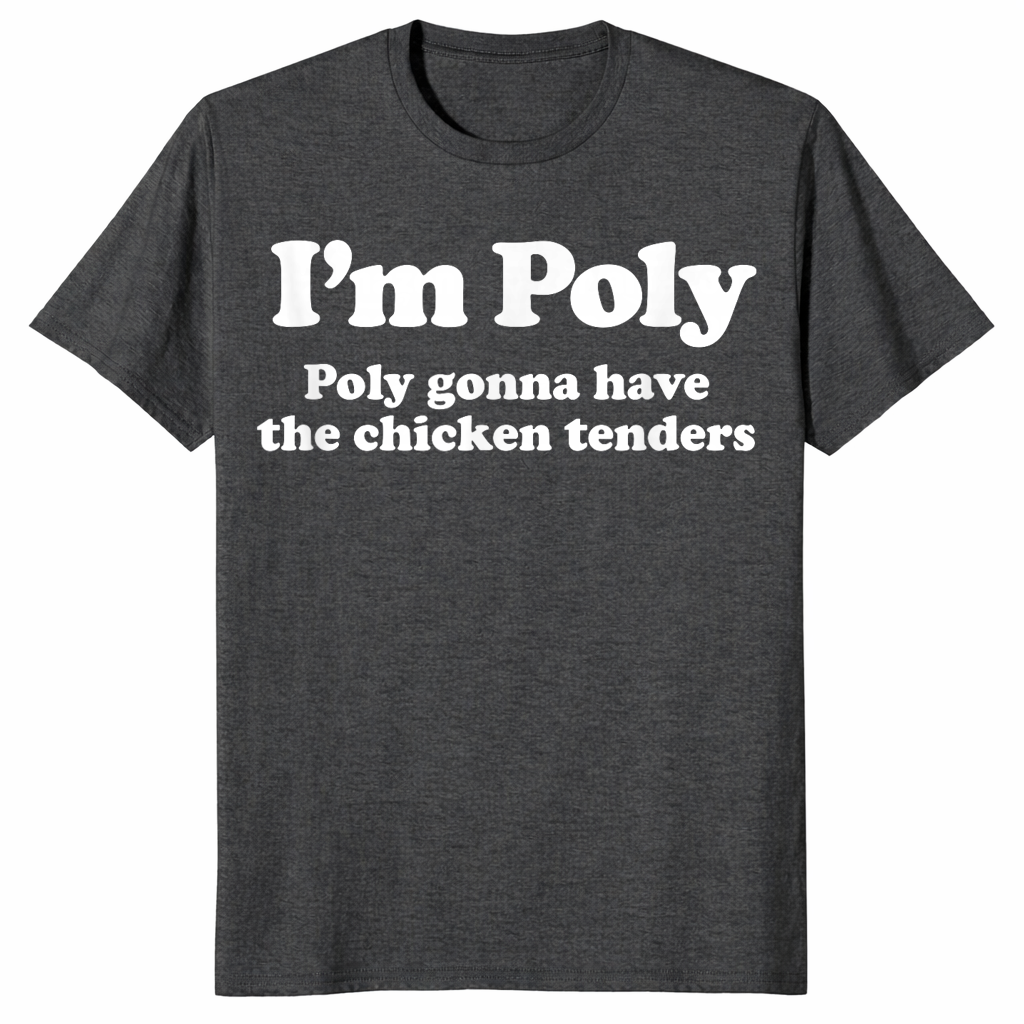 Chicken tenders funny food shirt in dark heather grey