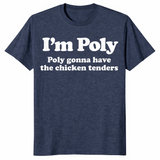 Chicken tenders funny food shirt in heather navy