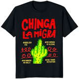 Chinga La Migra Abolish ICE No Human Is Illegal shirt in black by Cuccico