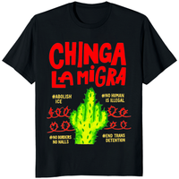 Chinga La Migra Abolish ICE No Human Is Illegal shirt in black by Cuccico