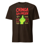 Chinga La Migra Abolish ICE No Human Is Illegal shirt in dark chocolate brown by Cuccico
