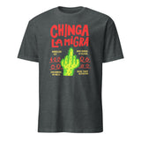 Chinga La Migra Abolish ICE No Human Is Illegal shirt in dark heather grey by Cuccico
