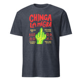 Chinga La Migra Abolish ICE No Human Is Illegal shirt in heather navy by Cuccico