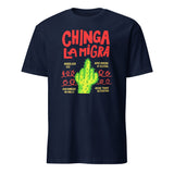 Chinga La Migra Abolish ICE No Human Is Illegal shirt in navy blue by Cuccico