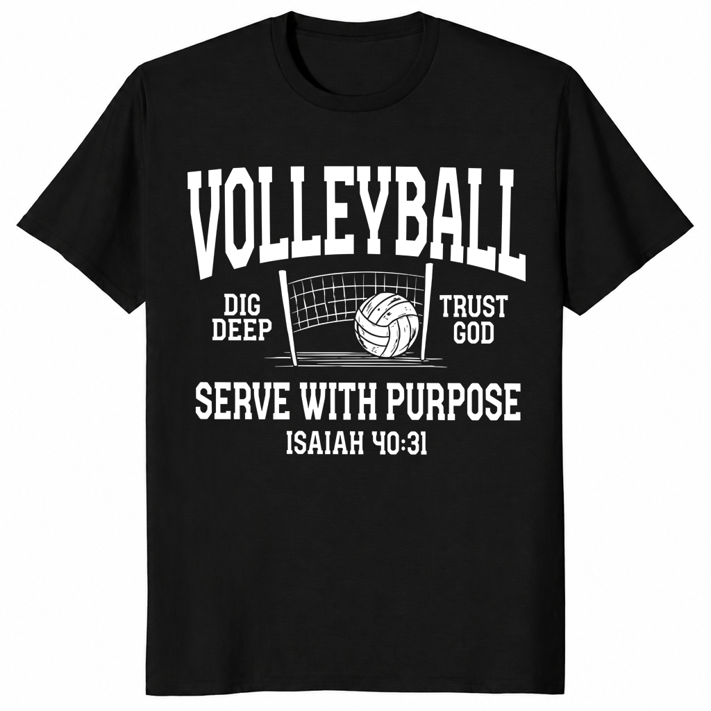 Christian volleyball shirt in black