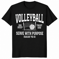 Christian volleyball shirt in black