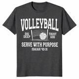 Christian volleyball shirt dark heather grey