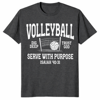 Christian volleyball shirt dark heather grey