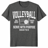 Christian volleyball shirt dark heather