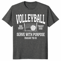 Christian volleyball shirt dark heather