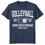 Christian volleyball shirt heather navy