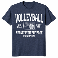 Christian volleyball shirt heather navy