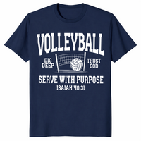 Christian volleyball shirt in navy