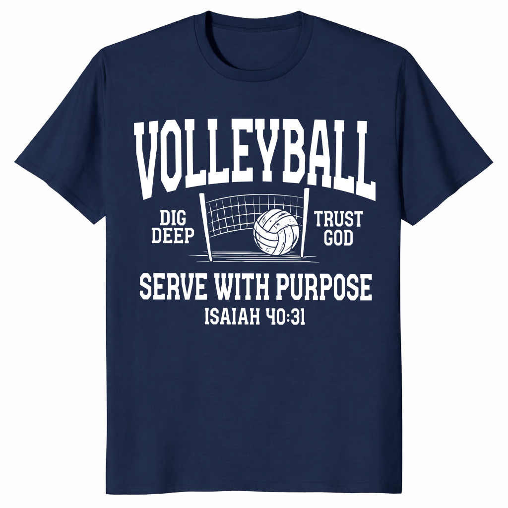Christian volleyball shirt in navy