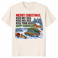 Christmas Hanukkah shirt in natural