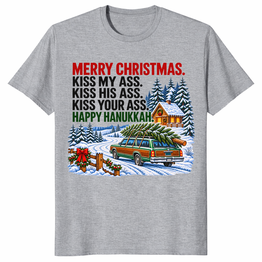 Christmas Hanukkah shirt in sport grey