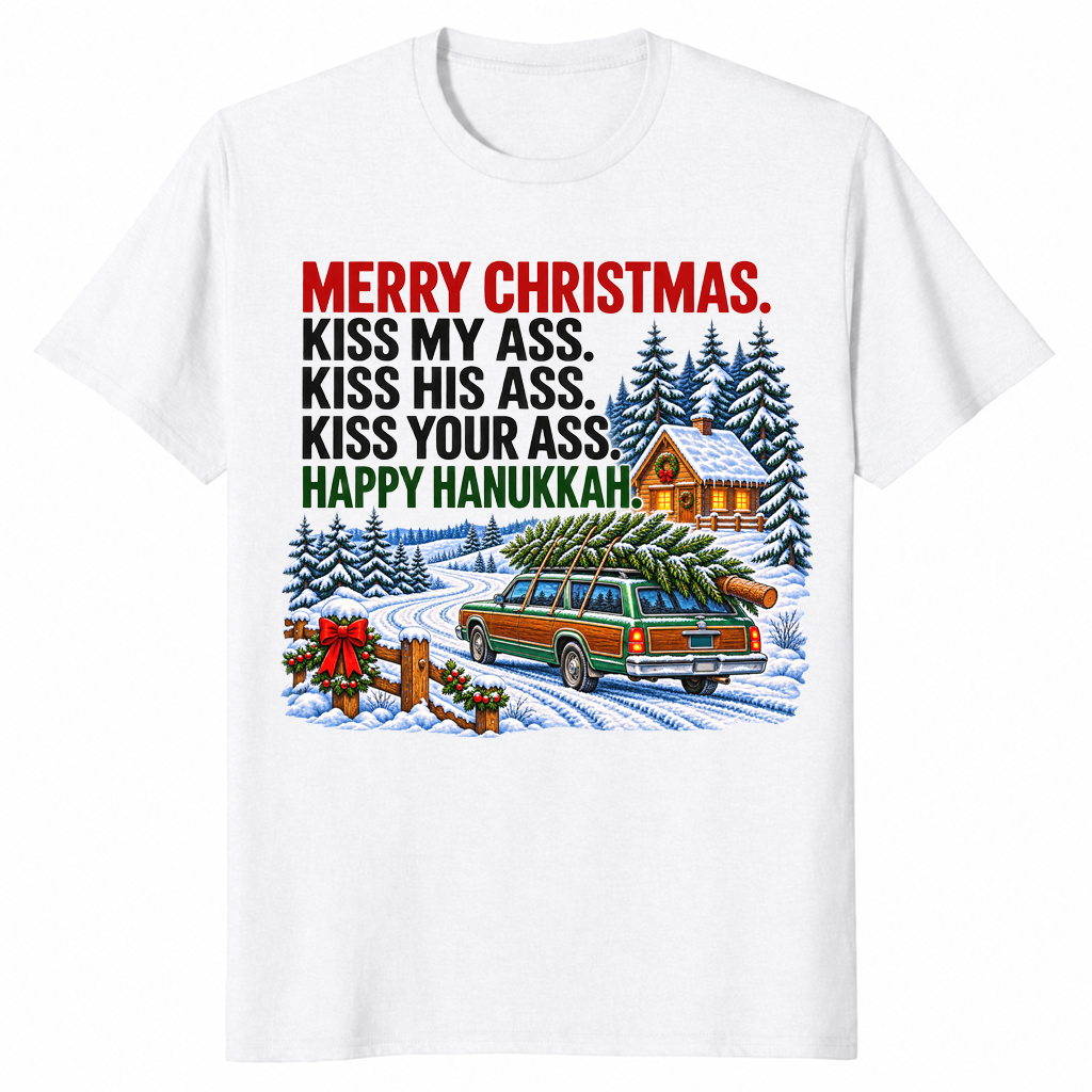 Christmas Hanukkah shirt in white