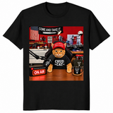 Chud Cat Radio Host shirt in black, funny conservative cat talk show tee