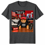 Chud Cat Radio Host shirt in dark heather grey, funny conservative cat talk 