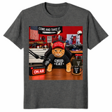 Chud Cat Radio Host shirt in dark heather, funny conservative cat talk show tee