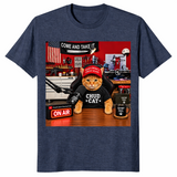 Chud Cat Radio Host shirt in heather navy, funny conservative cat talk show tee