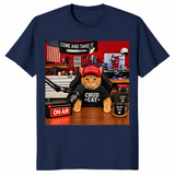 Chud Cat Radio Host shirt in navy, funny conservative cat talk show tee