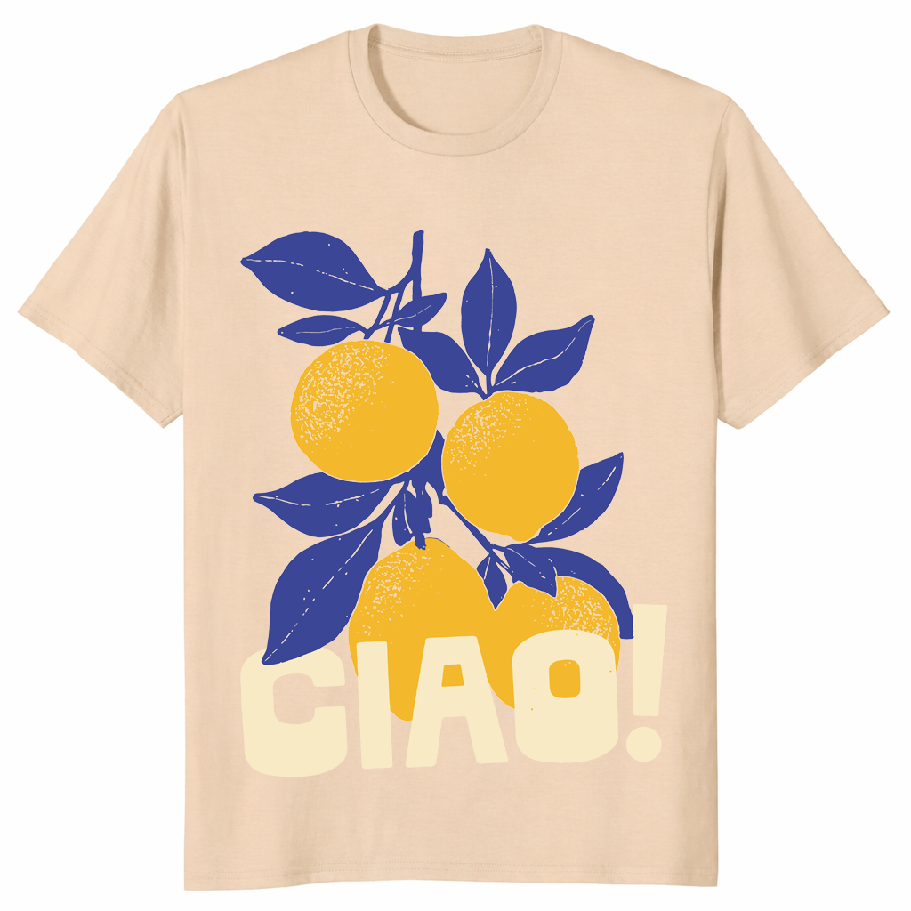Ciao Italian lemon shirt sand