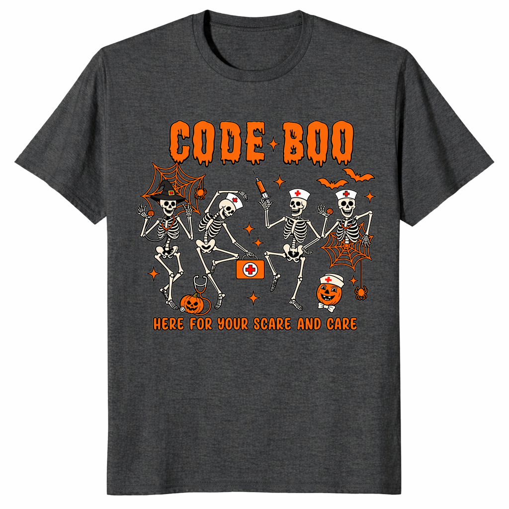 Code boo shirt dark heather grey