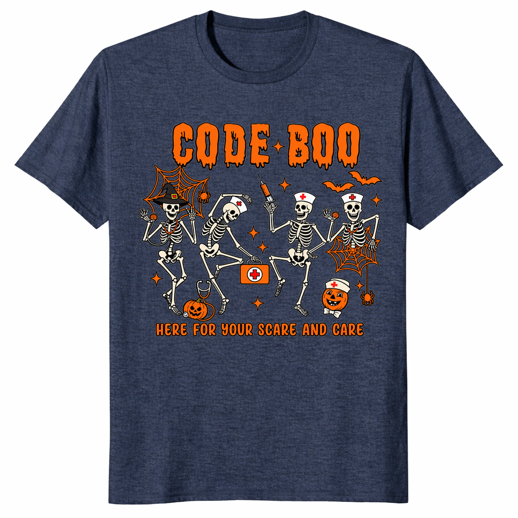 Code boo shirt heather navy