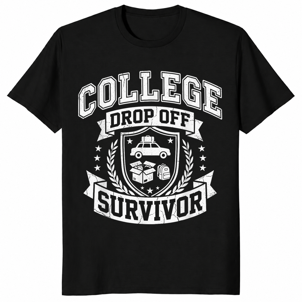 College drop off survivor shirt in black