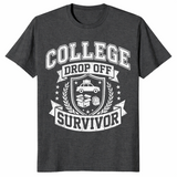 College drop off survivor shirt in dark heather grey