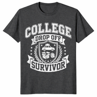 College drop off survivor shirt in dark heather grey