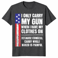 Concealed carry gun shirt in dark heather grey
