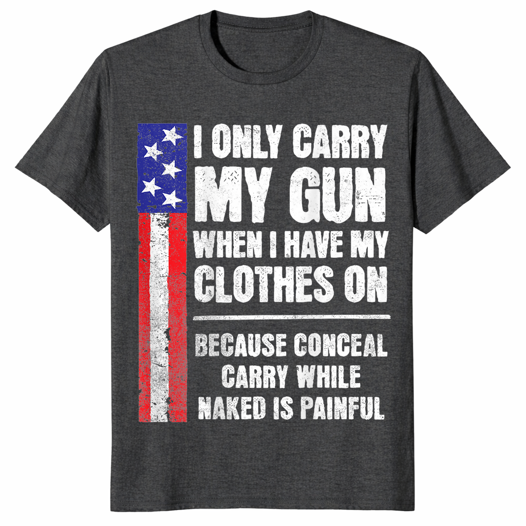 Concealed carry gun shirt in dark heather grey