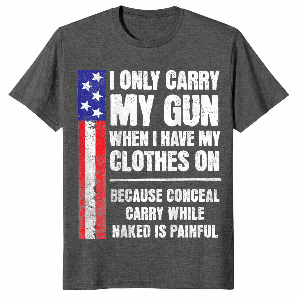Concealed carry gun shirt in dark heather