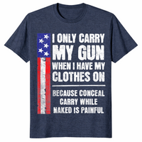 Concealed carry gun shirt in heather navy