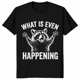 Confused sarcastic raccoon shirt black