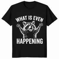 Confused sarcastic raccoon shirt black